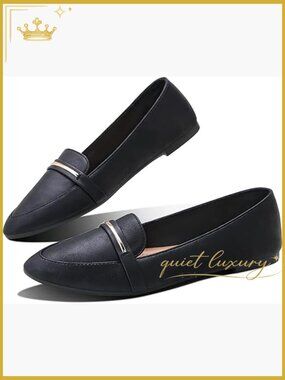 Pointy Toe Loafer Flat Comfortable Faux Suede Work Shoes Penny Slip On Ballet